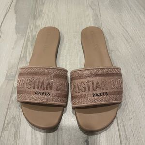 Christian Dior DWay Slides in Rose Gold Size 38